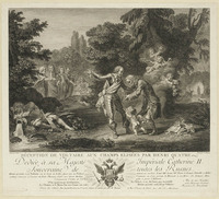 KG 13975
          <br/>
          Ontvangst Voltaire door Henri IV in de Elyzeese velden
          <br/>
          <em>Macret, Charles François (1751-1789)</em>